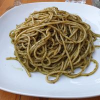 Spaghetti with pesto at Chez Felix in Arles