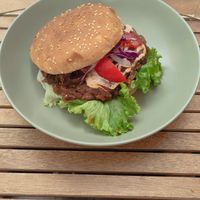 Pulled berenjena burger at  Vegigan in Tenerife