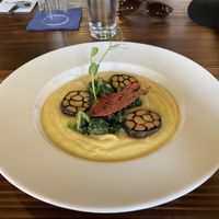 Olm, a tofu-based ‘phish’ set on potato, cauliflower and white wine mash. A recreation of a traditional Croatian dish, and super tasty!  at The Botanist in Zadar