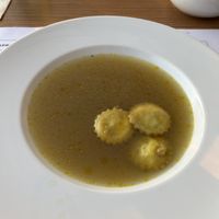 Stone of the sea soup with ravioli  at The Botanist in Zadar
