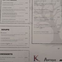 Menü at The Botanist in Zadar