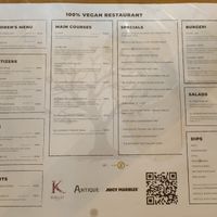 Menu (English) Sept 2023 at The Botanist in Zadar