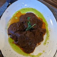 Main course (goulash with gnocchi) at The Botanist in Zadar