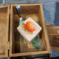 Dessert (strawberry cake) at The Botanist in Zadar