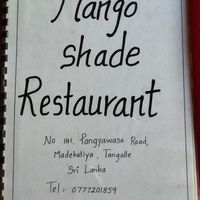 handwritten menu at Mango Shade in Tangalle