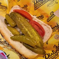 Chicago Dog (vegan) at Dirty Franks Hot Dog Palace in Columbus