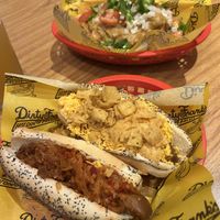 Vegan dogs and loaded tots 🌭   at Dirty Franks Hot Dog Palace in Columbus