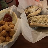 ‘A Real Man’ Veggie Dog, Veggie Coney Sauce, Brown Mustard, Sauerkraut. at Dirty Franks Hot Dog Palace in Columbus