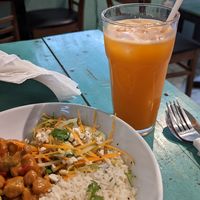Orange carrot juice at Vegan Tranquil Rose in Kandy