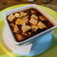 tofu of mapo tofu dish at Vegan Tranquil Rose in Kandy