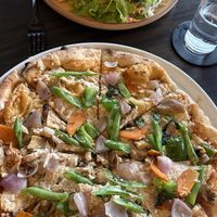 Vegan pizza & vegan burrito  at Vegan Tranquil Rose in Kandy