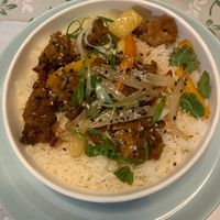 Sweet and sour blag chicken  at Forked Up Vegan Kitchen - Blackstock Market in Liverpool