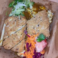 Katsu loaded fries at Forked Up Vegan Kitchen - Blackstock Market in Liverpool