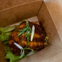 Pumpkin croquettes at Forked Up Vegan Kitchen - Blackstock Market in Liverpool