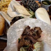 Duck pancakes   at Forked Up Vegan Kitchen - Blackstock Market in Liverpool