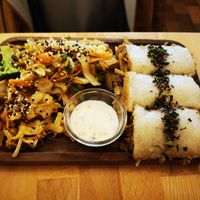 Lemper Ayam - sticky rice stuffed with oyster mushroom and coconut curry #Veganuary at Hakko in Montpellier