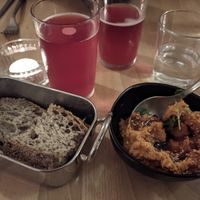 Entrée smokey et kombucha hibiscus at Hakko in Montpellier