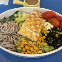 Japanese soba and grilled tofu bowl (large), 250 baht  at alt.Eatery in Bangkok