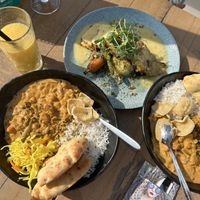 The two vegan options and tropical smoothie  at Nautilus aan Zee in Egmond Aan Zee