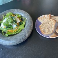 Hummus bowl: tasty, but small portion (for €16). The hummus is the solid kind that contains a lot of chickpeas and less oil. I liked it!  at Cravings For Green in Ede