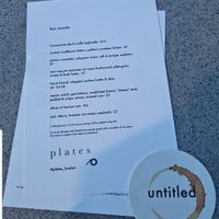 Snack menu at Plates in London