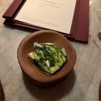 whipped cultured butter & wild garlic  at Plates in London