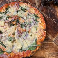 Vegan pizza   at La Cantina in Warsaw