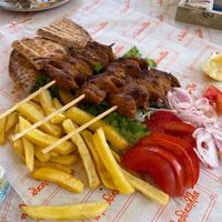 souvlaki plate at Ladokolla  in Kefalonia