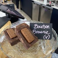Although this didn’t have the correct (VE) sign these brownies were vegan and the owner changed it to VE once I pointed it out to him.   at Bakes by Vanilla Bean in Wakefield