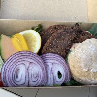 Vegan sandwich (macka med vegansk biff)  at Sweet Harmony  in Klippan