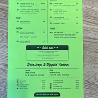 Current menu!   at Bosky's Vegan Grill in Springfield
