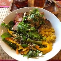 Tempeh bowl  at Tea Sutra Teahouse in Newcastle Upon Tyne
