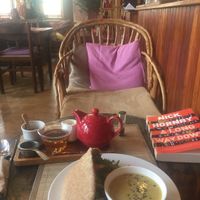 Tea, jackfruit schawarma and the place itself  at Tea Sutra Teahouse in Newcastle Upon Tyne