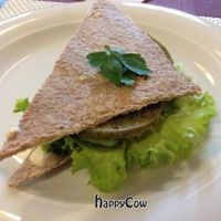 Raw falafel & hummus sandwich at Nebos in Kyiv