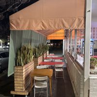 Outside seating   at Maciel's Plant-Based Butcher & Deli in Los Angeles