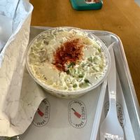 Potato saladd  at Maciel's Plant-Based Butcher & Deli in Los Angeles