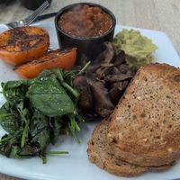 This originally came with dairy and was quite spicy. They add chilli flakes. at The Roastery in Canning Vale