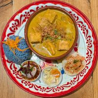 Yellow Curry, Yum Som O, and Veggie Fresh Roll at Farmhouse Kitchen Thai Cuisine - SE Hawthorne in Portland