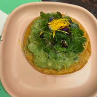 AVOCADO TOSTADA. The closest in taste to Tex Mex food, as opposed to the TAMALES, which tasted very Mexican. at PIA in New York City