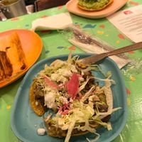 MUSHROOM TINGA TOSTADA. The mushroom tasted amazingly like little cuts of vegan meat. at PIA in New York City