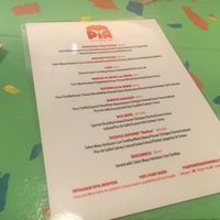 Menu at PIA in New York City