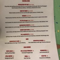 Drink menu  at PIA in New York City
