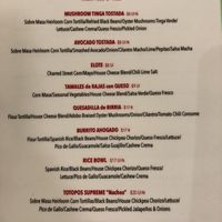 Food menu  at PIA in New York City