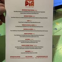 Menu  at PIA in New York City