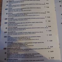 Pizza menu at La Napoletana in Taormina