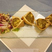 Samosas (minus yoghurt to make vegan) at Nonna Nini in Assisi