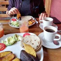 Desayuno tipico at Rainbow Cafe in Antigua
