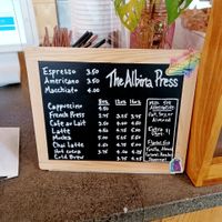 Coffee menu at The Albina Press in Portland