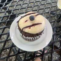 Gluten free chocolate blueberry cupcake  at End of the Line Cafe in Pensacola