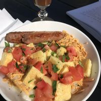 Sunday brunch grit-bowl and vietnamese coffee  at End of the Line Cafe in Pensacola